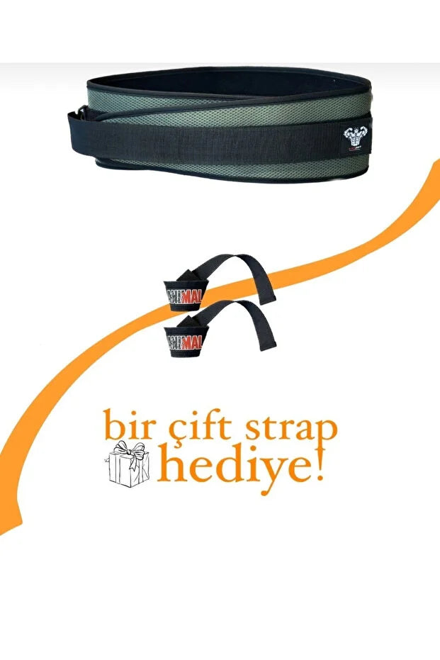 Cırtlı Ağırlık Kemeri Strap Hediyeli Fitness Gym