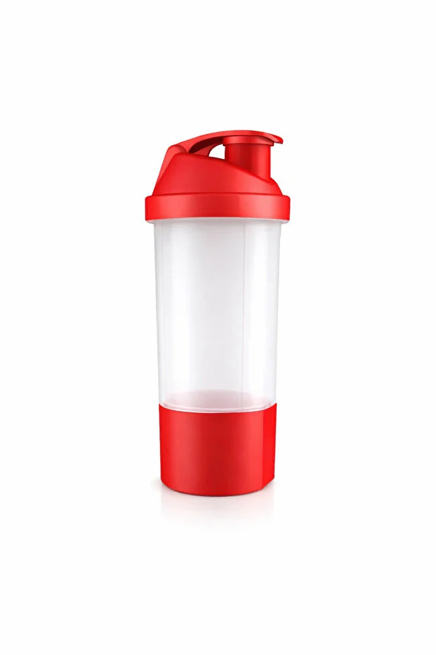 Shaker Çift Hazneli 600 ml – Fitness & Protein Matara